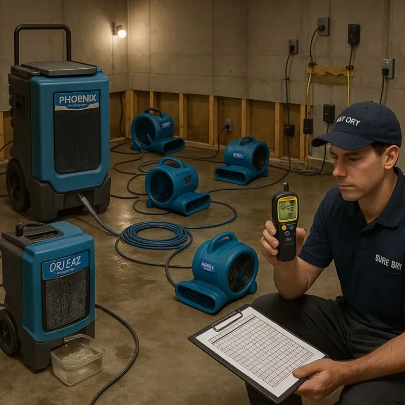 Structural Drying and Dehumidification process in Lakeside, OR